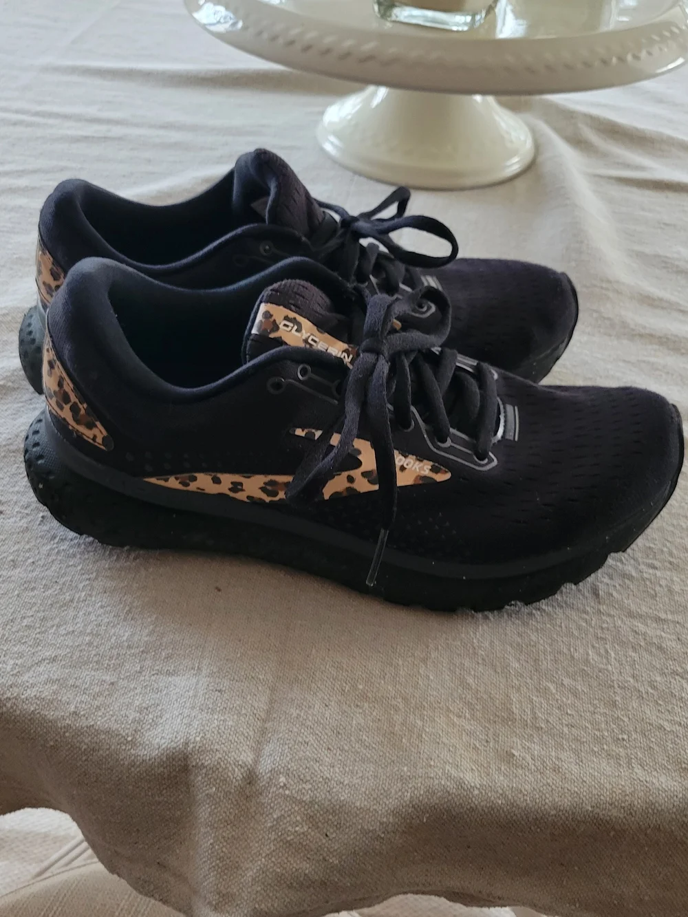 Brooks Women's Black Running Shoes with Leopard Accent - Picture 1 of 9